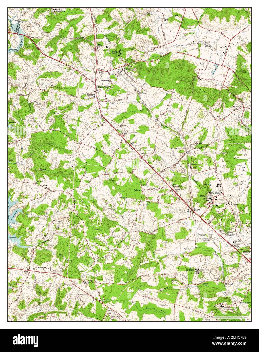 Reisterstown, Maryland, map 1953, 124000, United States of America by