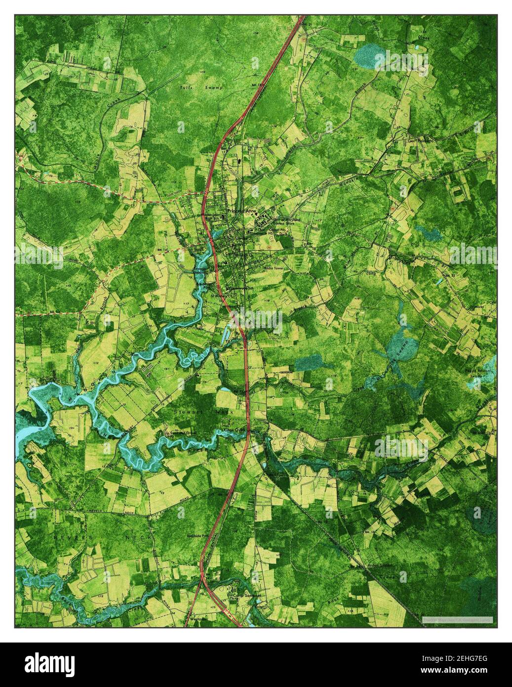 Princess Anne, Maryland, map 1972, 124000, United States of America by