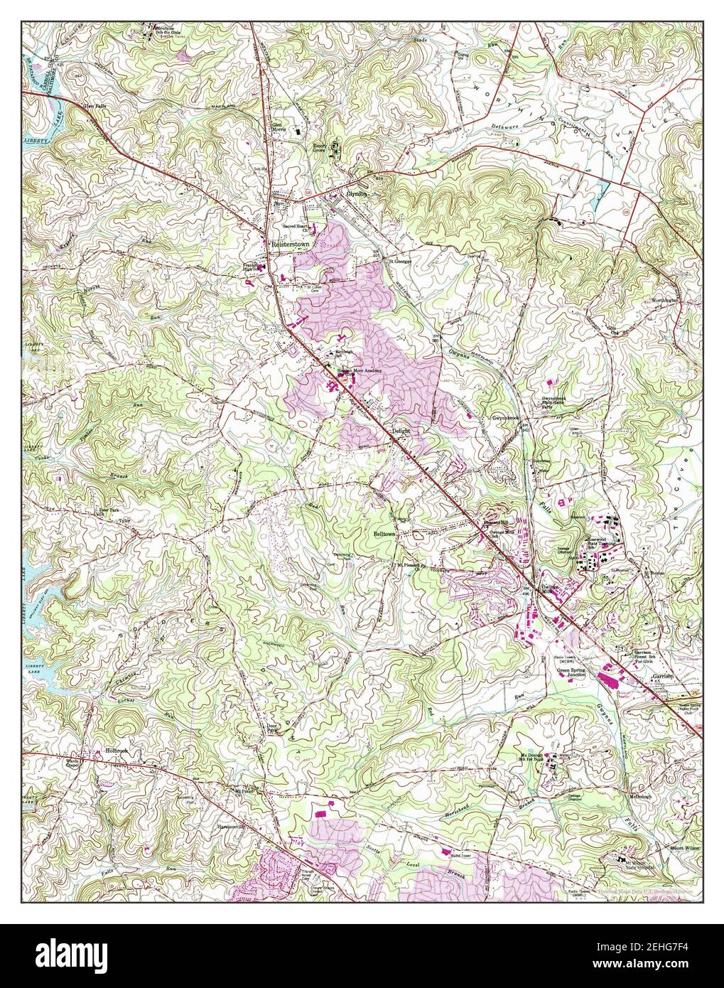 Reisterstown, Maryland, map 1953, 124000, United States of America by