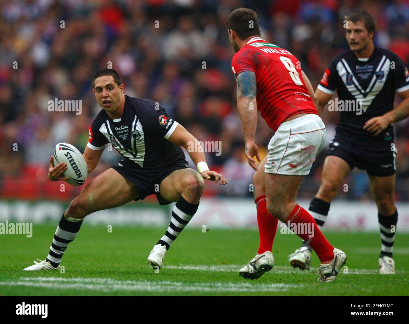 Rugby League - Wales v New Zealand - Gillette Four Nations 2011 - Wembley Stadium - 5/11/11  New Zealand's Gerard Beale (L) in action  Mandatory Credit: Action Images / Peter Cziborra Stock Photo