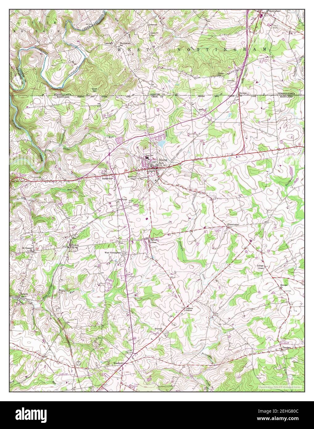 Rising Sun, Maryland, map 1953, 124000, United States of America by