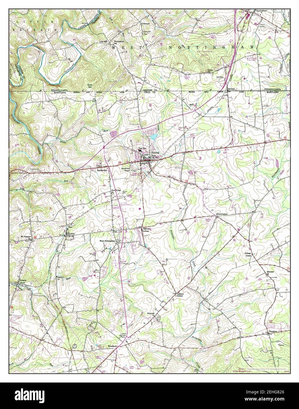 Rising Sun, Maryland, map 1953, 124000, United States of America by