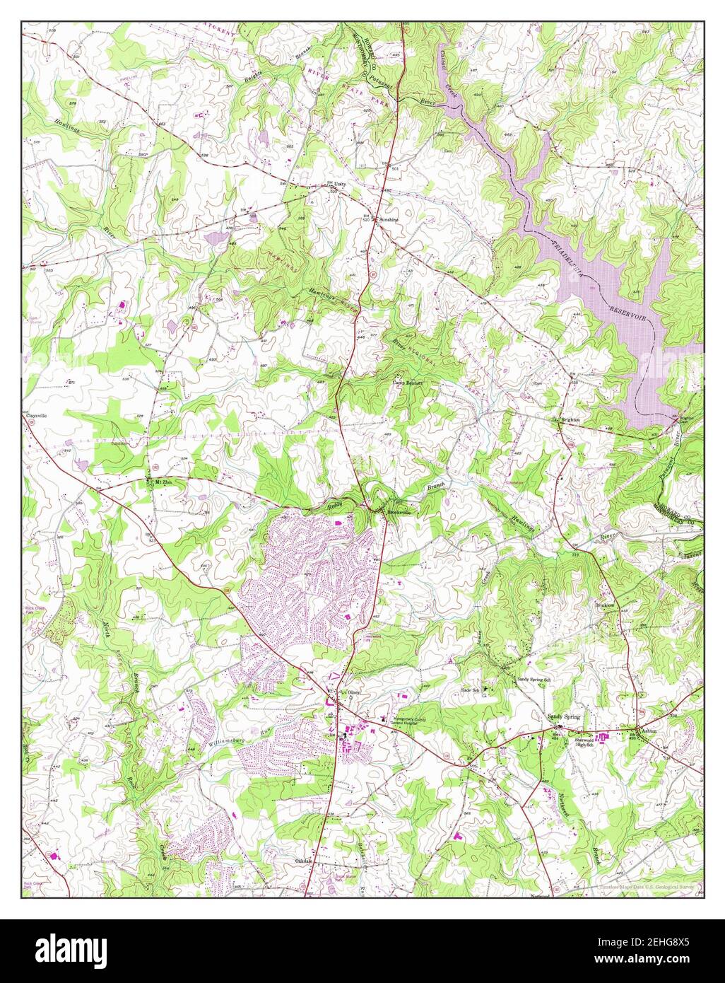 Sandy Spring, Maryland, map 1945, 1:24000, United States of America by Timeless Maps, data U.S. Geological Survey Stock Photo