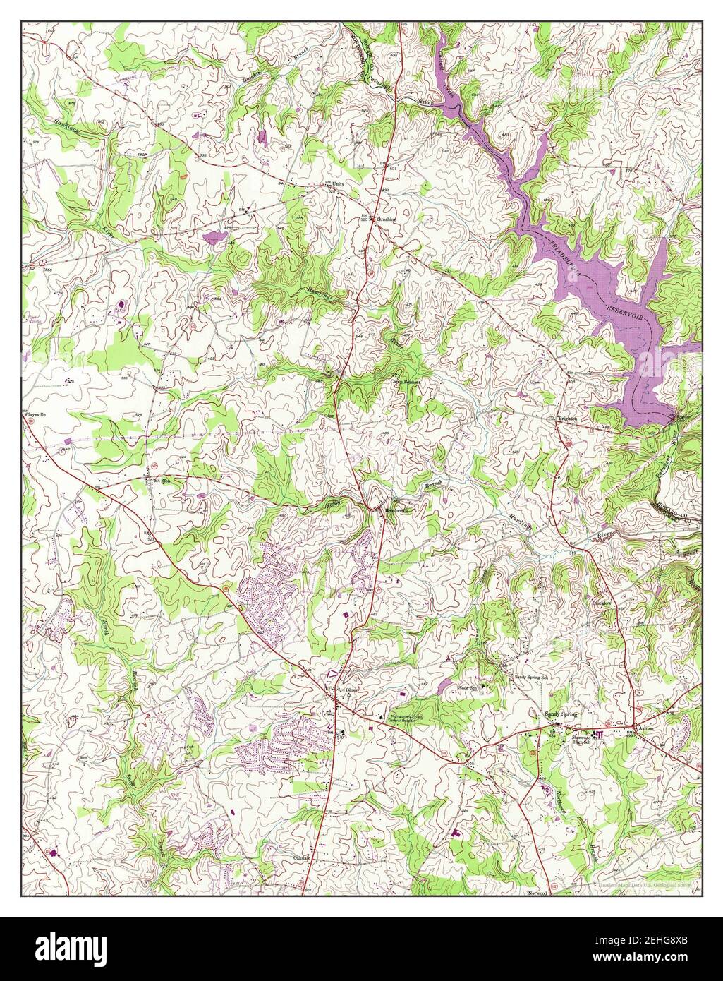 Sandy Spring, Maryland, map 1945, 1:24000, United States of America by Timeless Maps, data U.S. Geological Survey Stock Photo