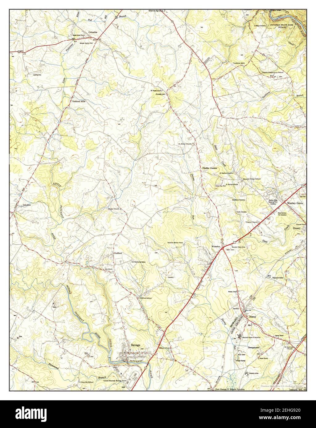Savage, Maryland, map 1950, 124000, United States of America by
