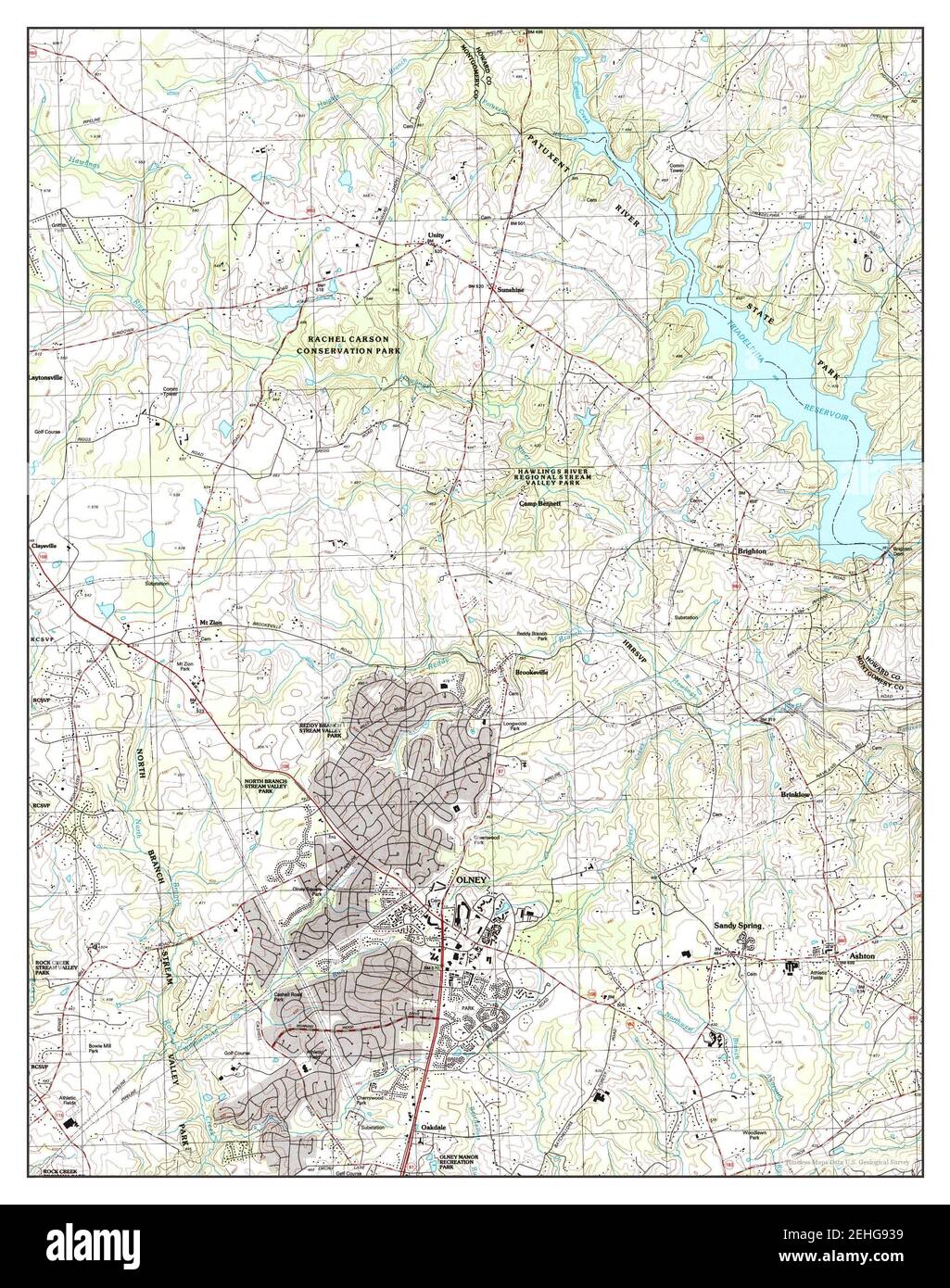 Sandy Spring, Maryland, map 1988, 1:24000, United States of America by Timeless Maps, data U.S. Geological Survey Stock Photo