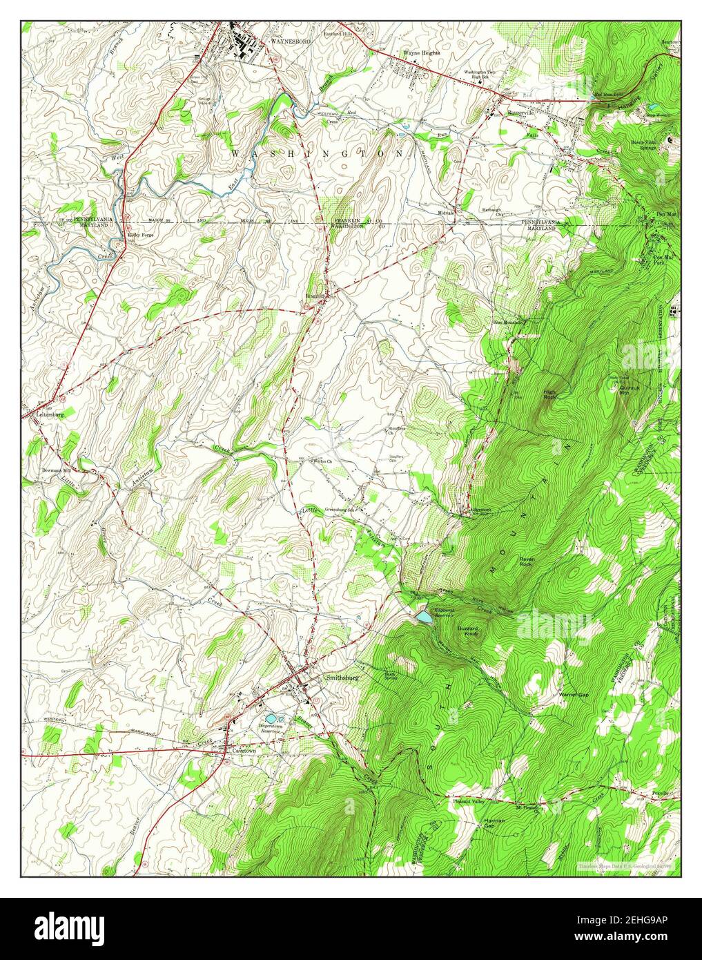 Smithsburg, Maryland, map 1953, 1:24000, United States of America by Timeless Maps, data U.S. Geological Survey Stock Photo