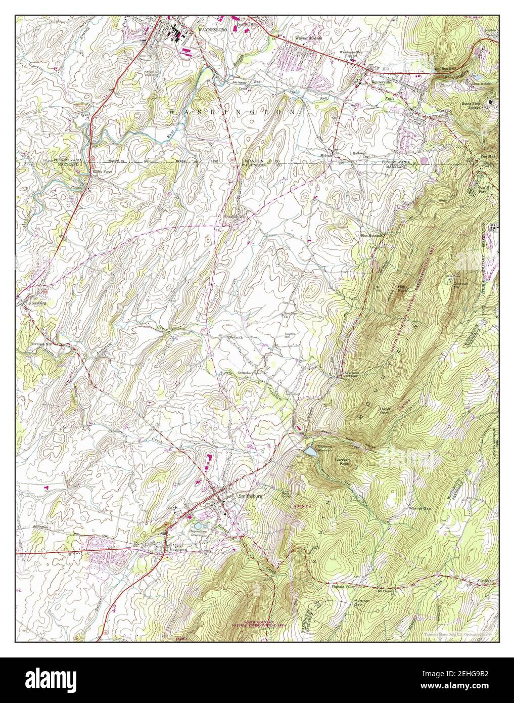 Smithsburg, Maryland, map 1953, 1:24000, United States of America by Timeless Maps, data U.S. Geological Survey Stock Photo