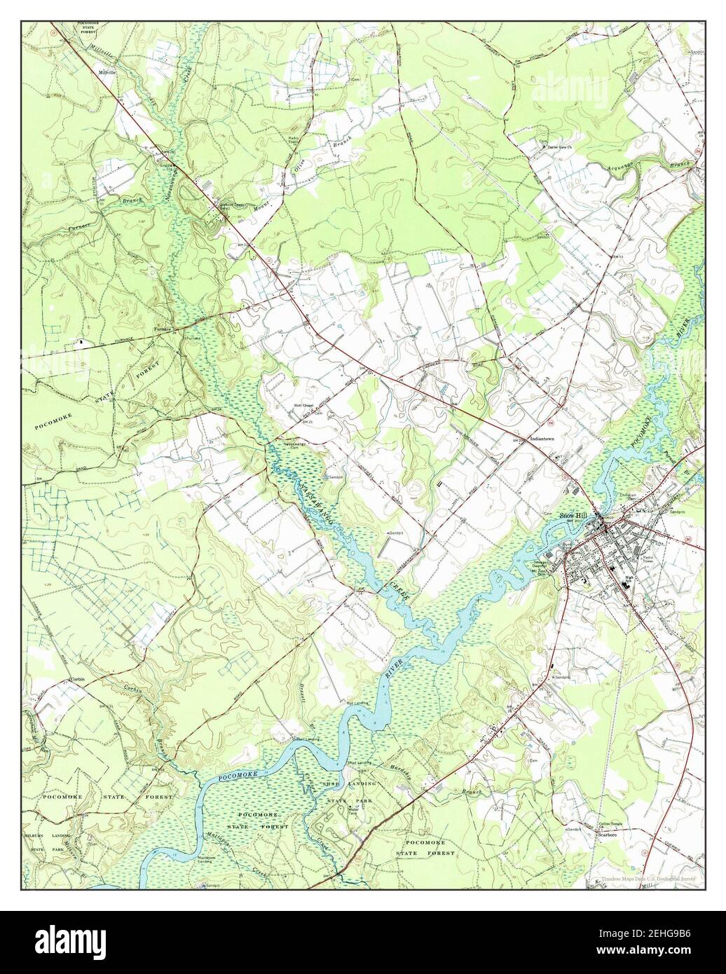 Snow Hill, Maryland, map 1966, 124000, United States of America by