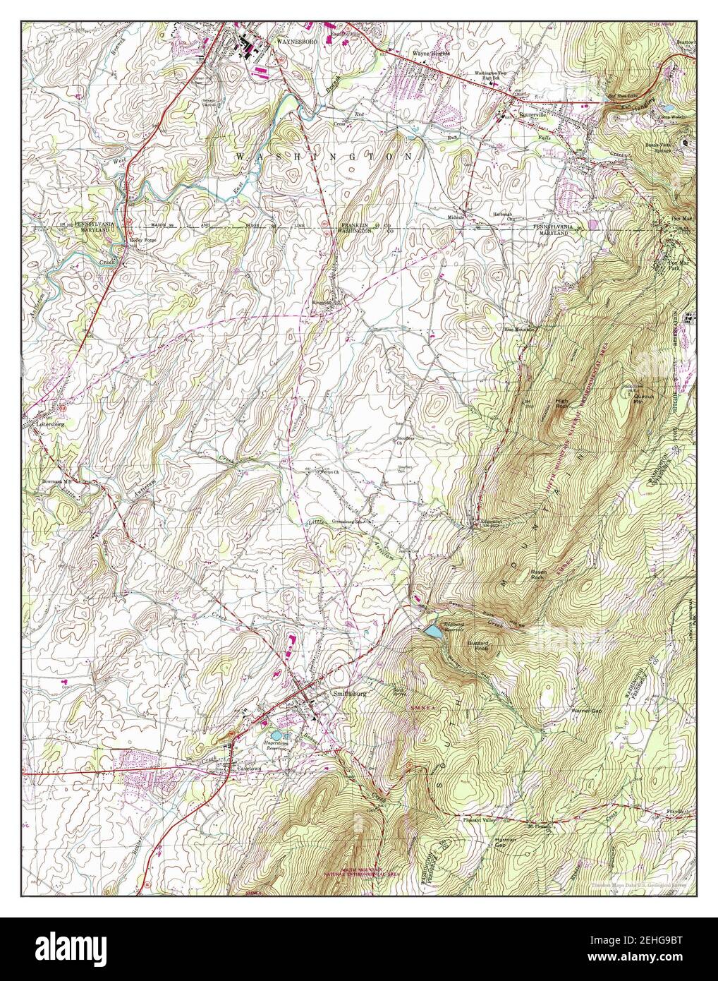 Smithsburg, Maryland, map 1994, 1:24000, United States of America by Timeless Maps, data U.S. Geological Survey Stock Photo