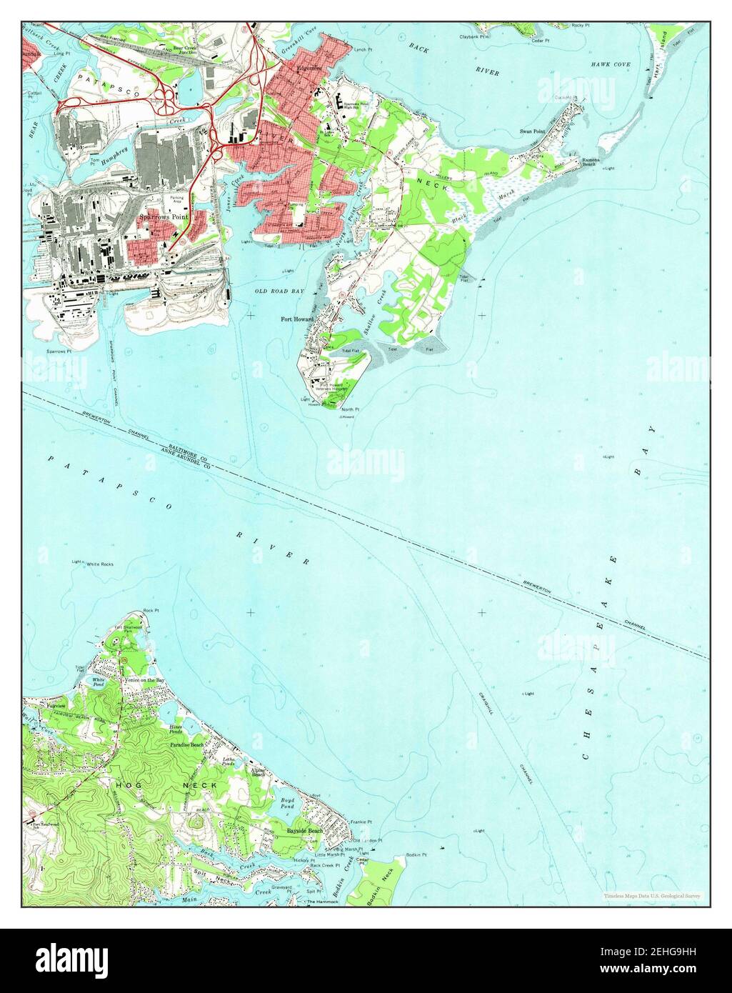 Sparrows Point Md Map Sparrows Point, Maryland, Map 1969, 1:24000, United States Of America By  Timeless Maps, Data U.s. Geological Survey Stock Photo - Alamy