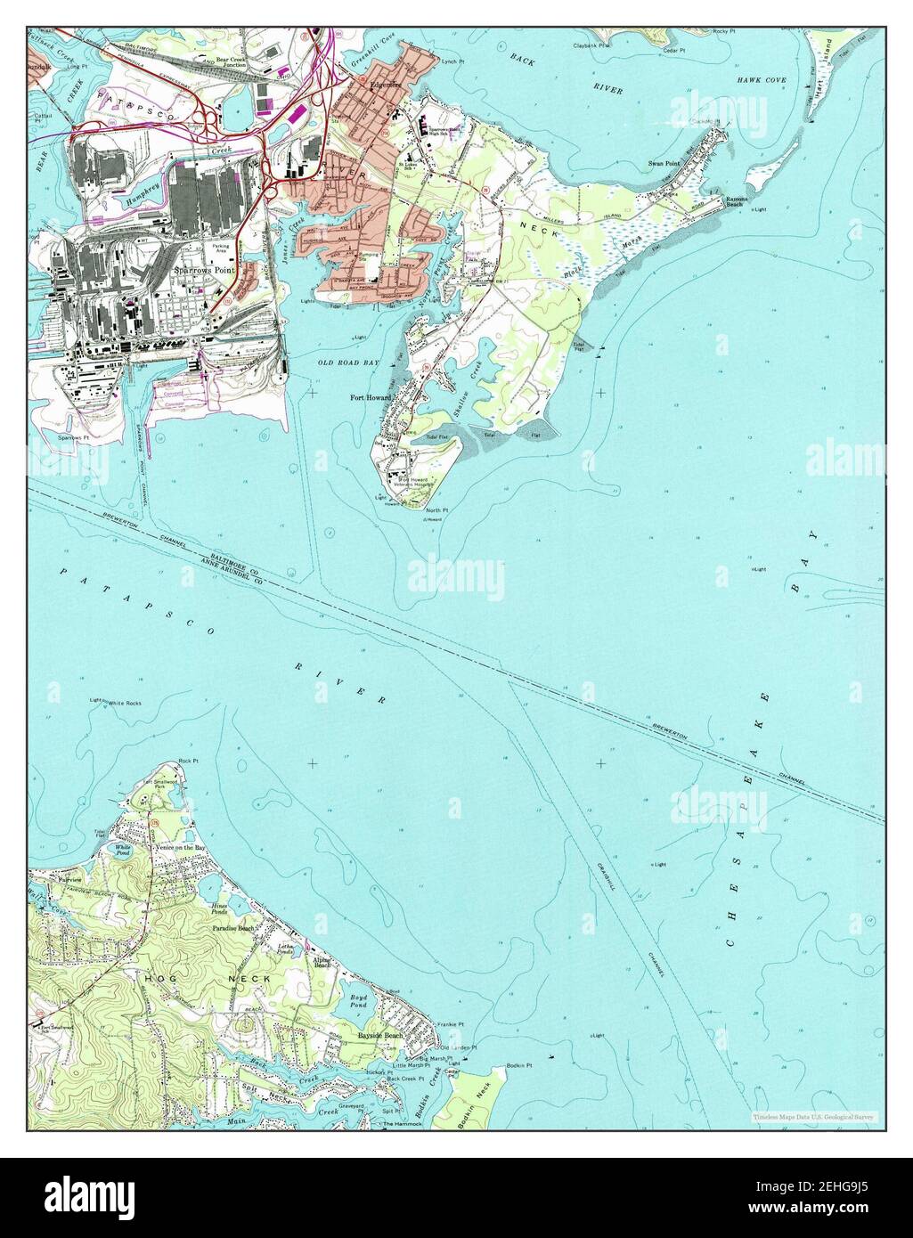 Sparrows Point Md Map Sparrows Point, Maryland, Map 1969, 1:24000, United States Of America By  Timeless Maps, Data U.s. Geological Survey Stock Photo - Alamy