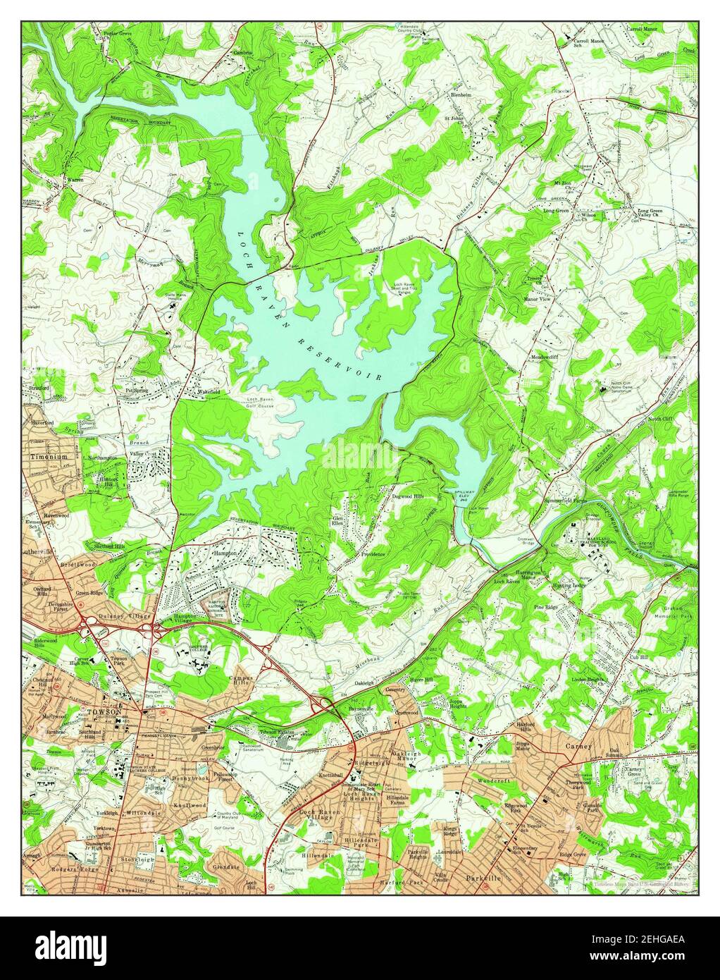 Towson, Maryland, map 1957, 124000, United States of America by