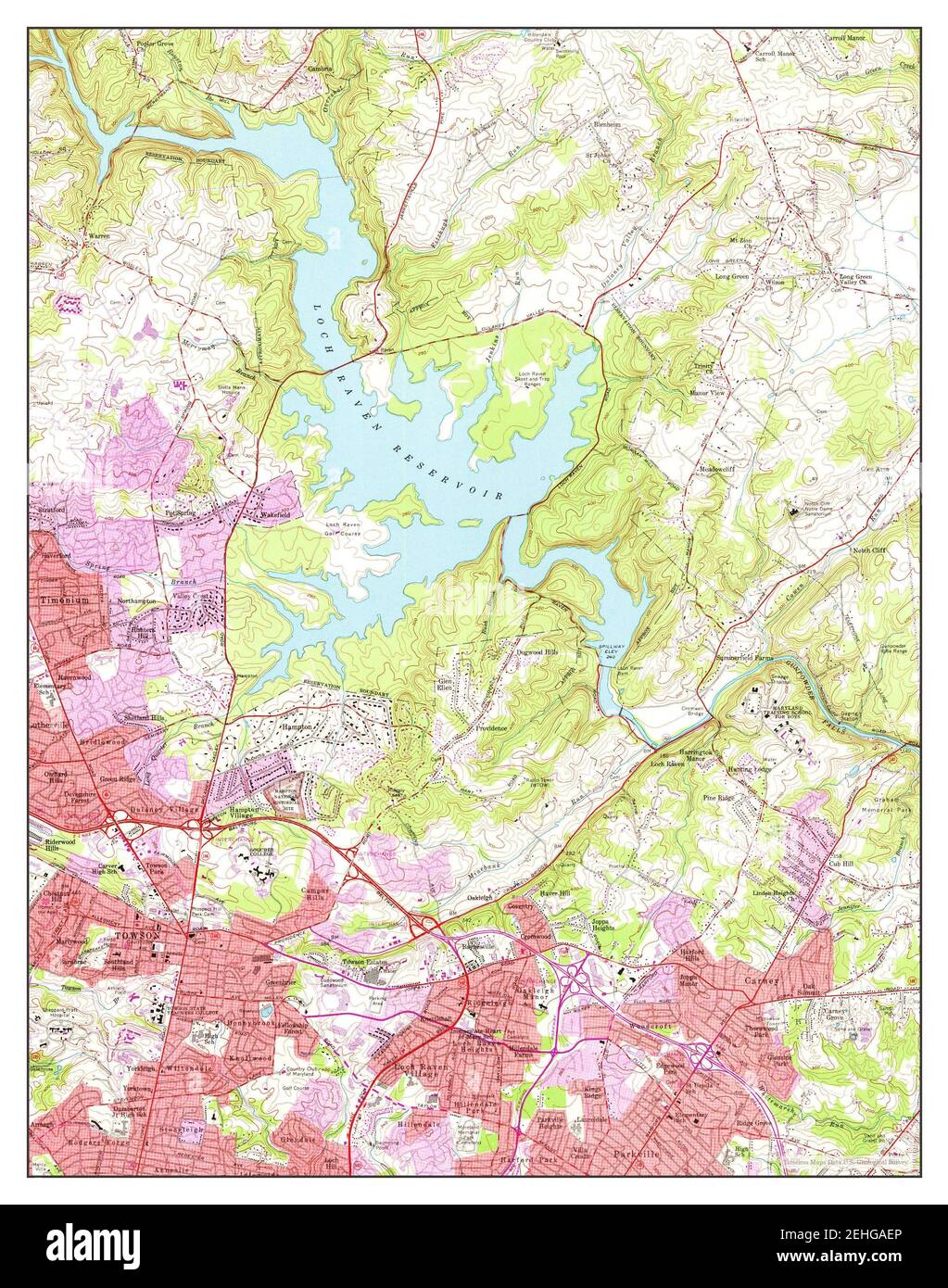 Towson, Maryland, map 1957, 124000, United States of America by