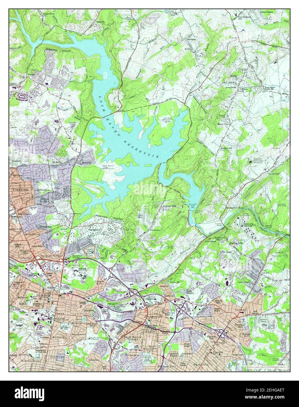 Towson, Maryland, map 1957, 124000, United States of America by