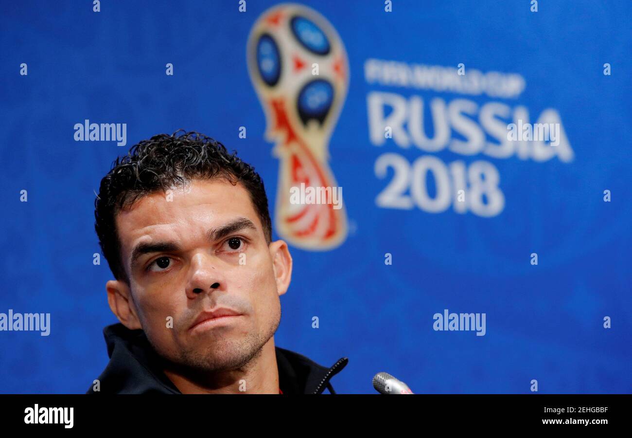Soccer Football - World Cup - Portugal Press Conference - Luzhniki Stadium, Moscow, Russia - June 19, 2018   Portugal's Pepe during the press conference     REUTERS/Sergei Karpukhin Stock Photo