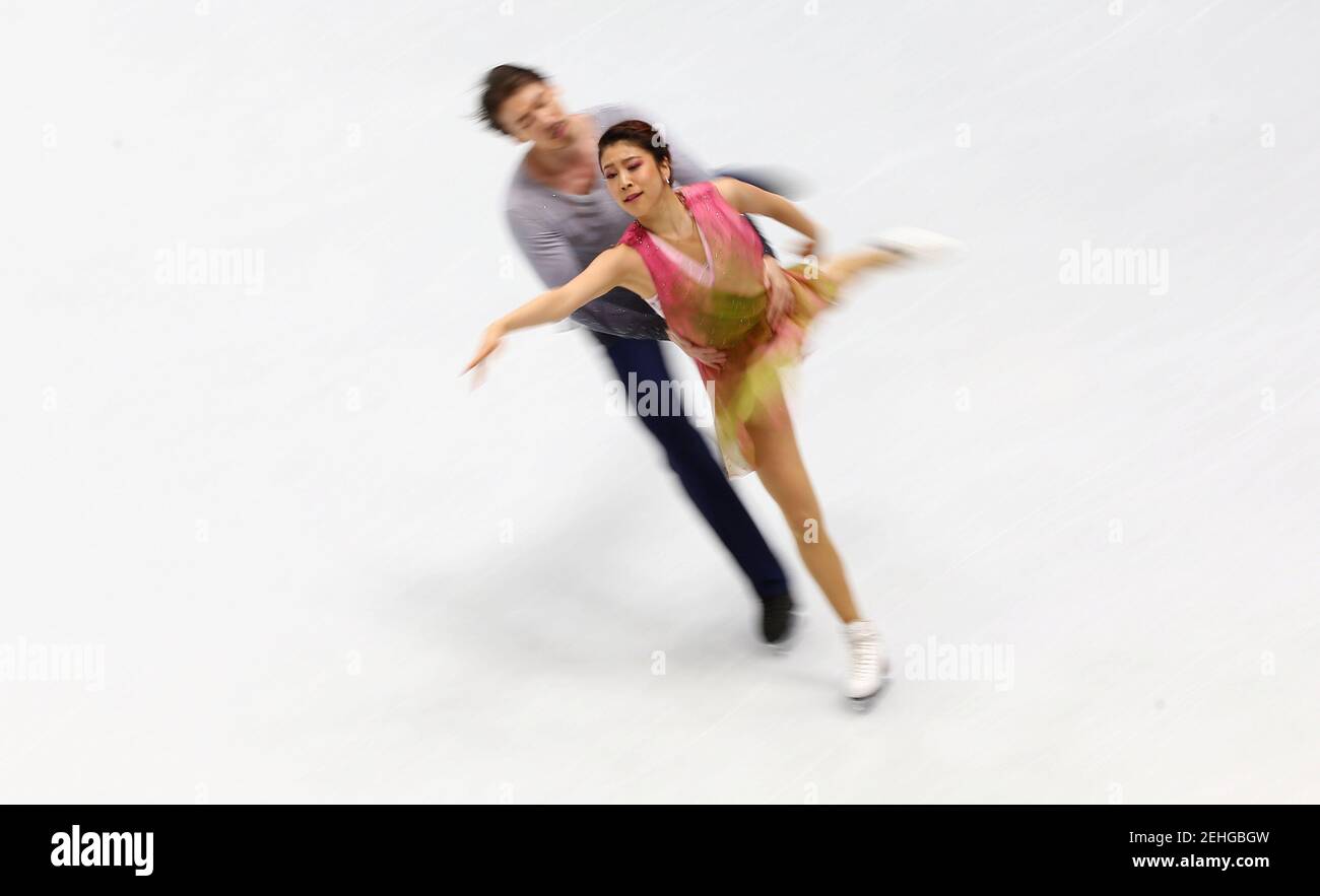 Figure Skating - World Figure Skating Championships - The Mediolanum Forum, Milan, Italy - March 24, 2018   Japan's Kana Muramoto and Chris Reed during the Ice Dance Free Dance   REUTERS/Alessandro Bianchi Stock Photo