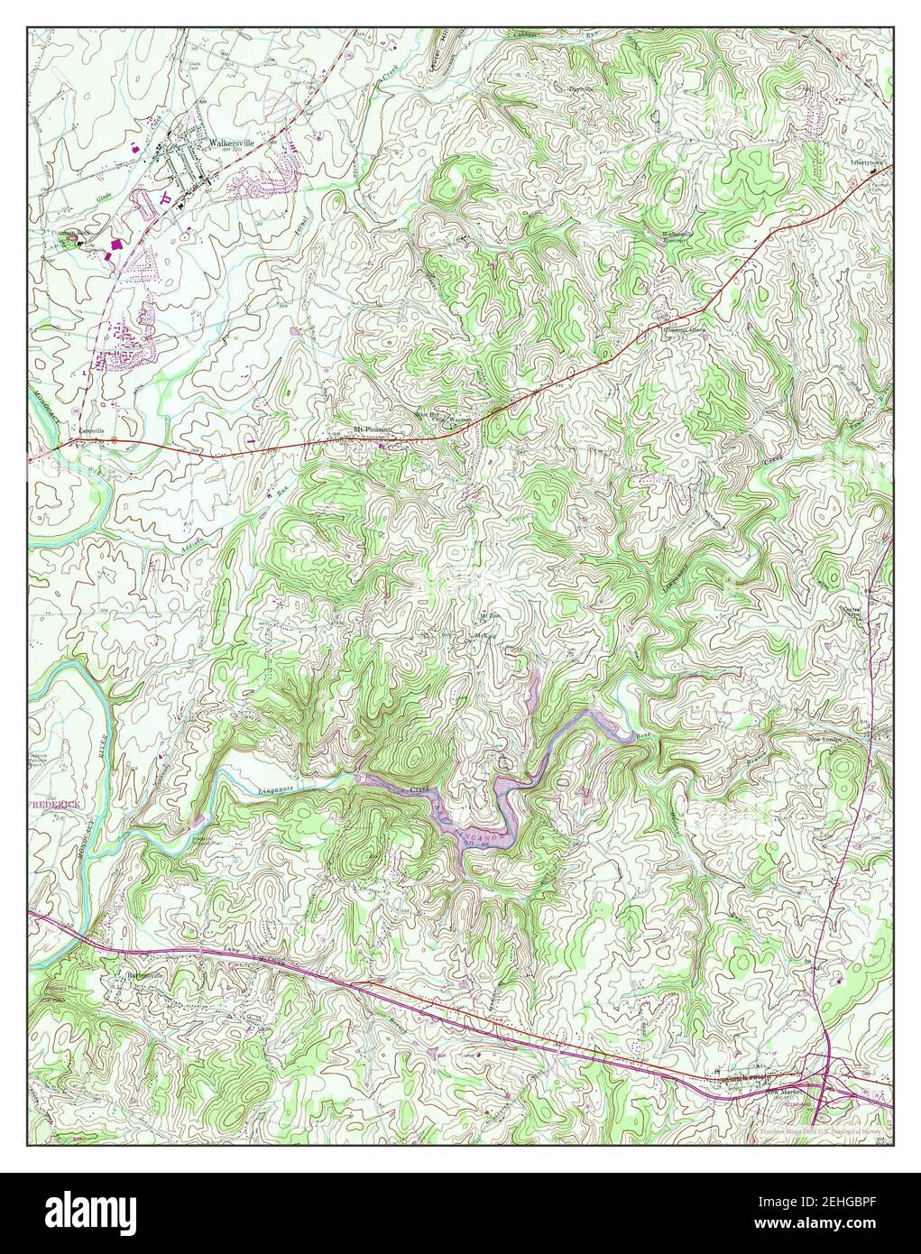 Walkersville, Maryland, map 1953, 124000, United States of America by Timeless Maps, data U.S