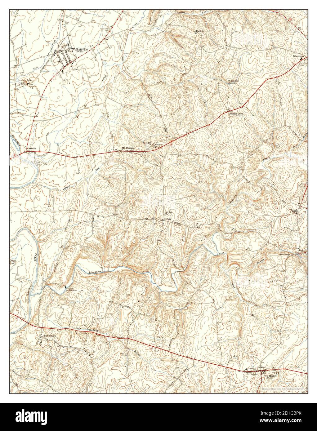 Walkersville, Maryland, map 1953, 124000, United States of America by Timeless Maps, data U.S