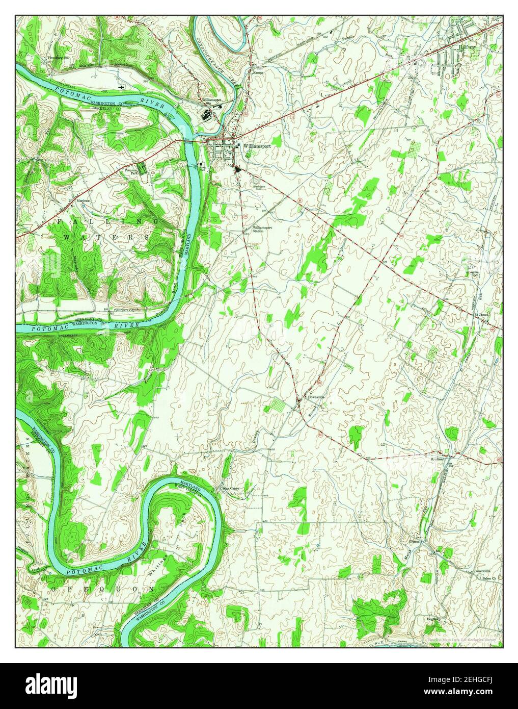 Williamsport, Maryland, map 1953, 124000, United States of America by