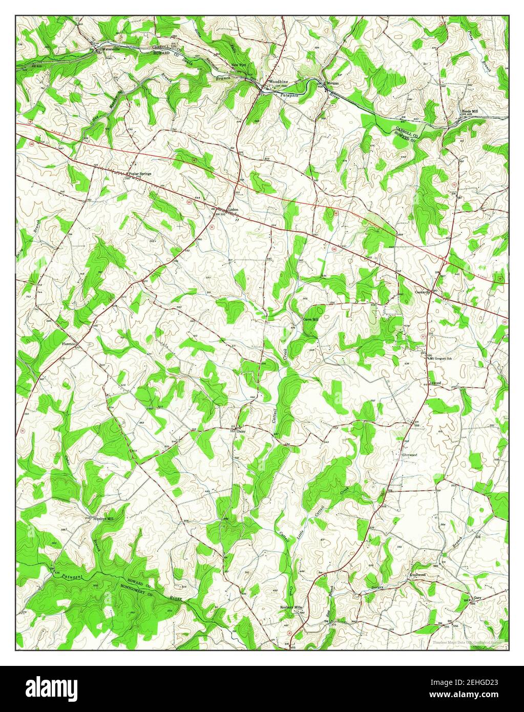 Woodbine, Maryland, map 1945, 124000, United States of America by