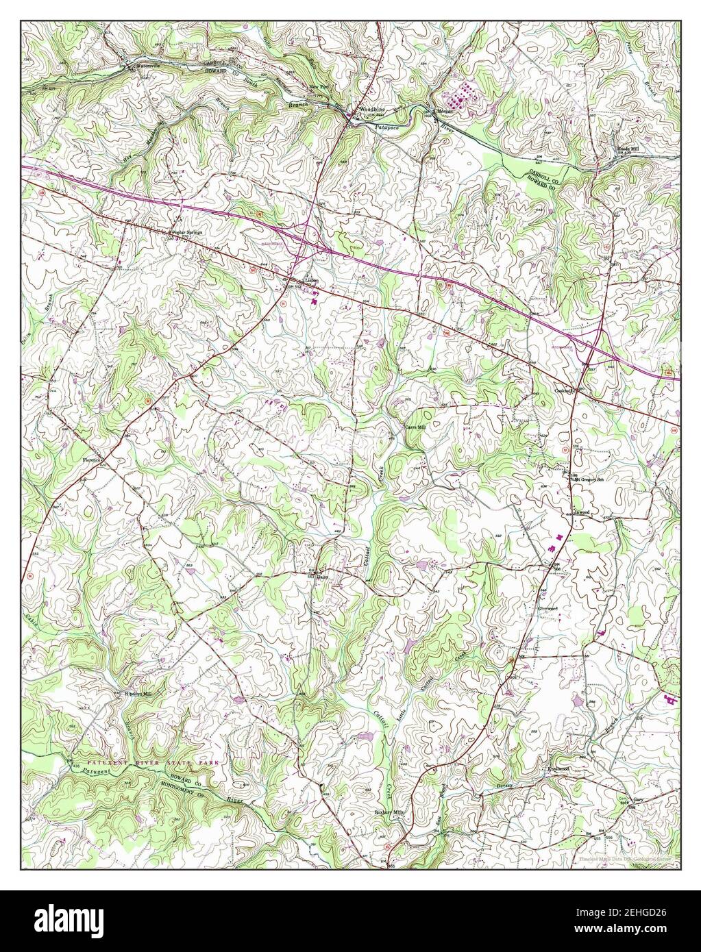 Woodbine, Maryland, map 1945, 124000, United States of America by