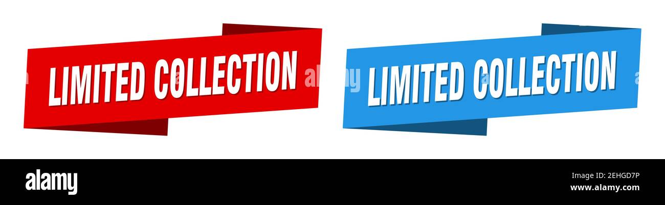 limited collection ribbon label sign set. limited collection banner ...