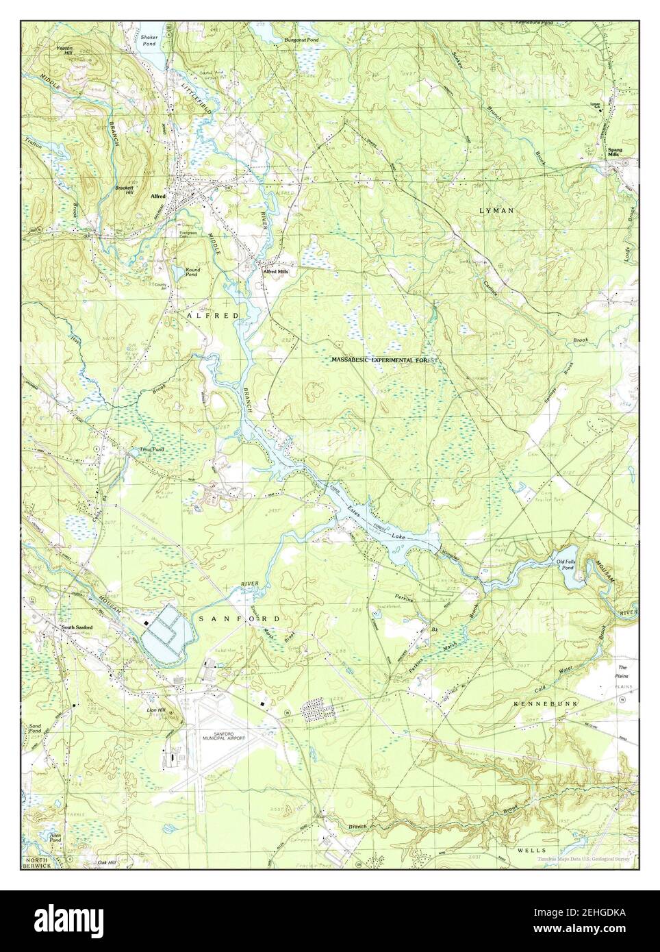 Alfred, Maine, map 1983, 124000, United States of America by Timeless