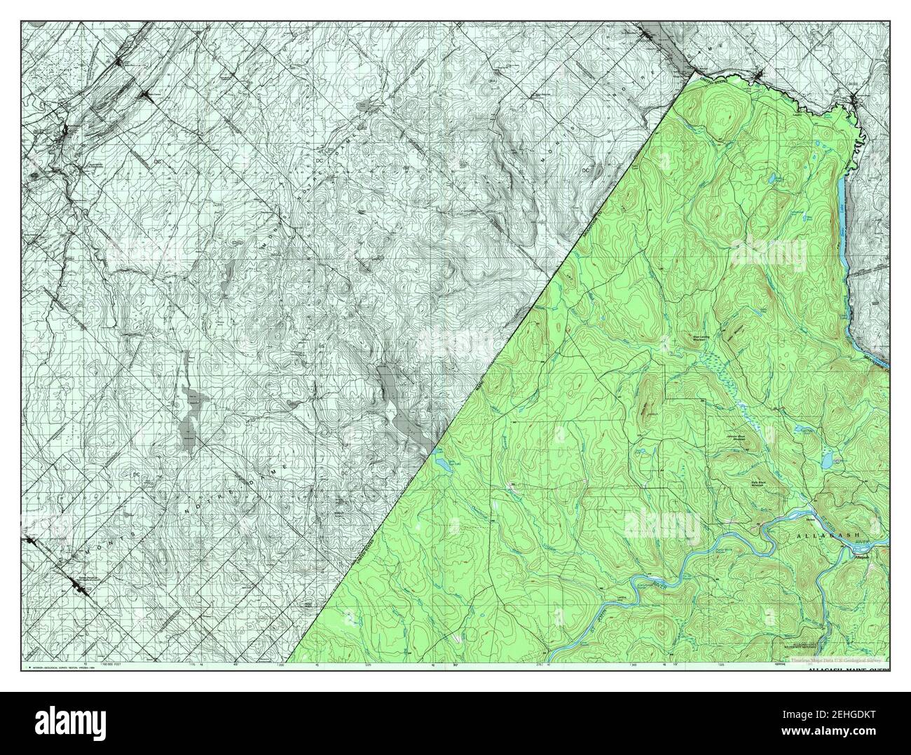 Allagash, Maine, map 1993, 1100000, United States of America by