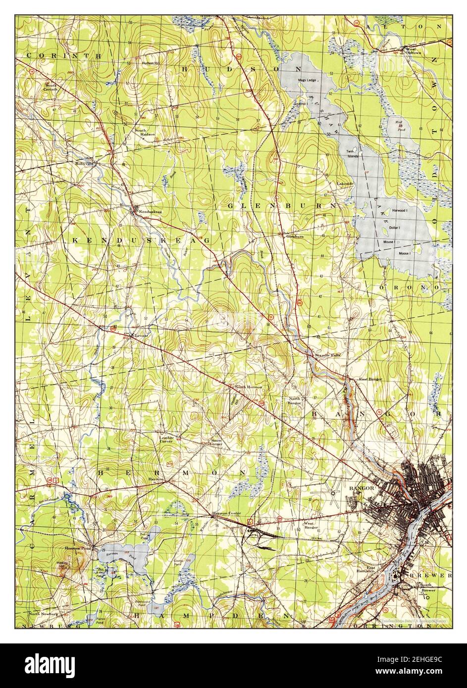 Bangor Maine Map 1946 1 50000 United States Of America By Timeless   Bangor Maine Map 1946 150000 United States Of America By Timeless Maps Data Us Geological Survey 2EHGE9C 