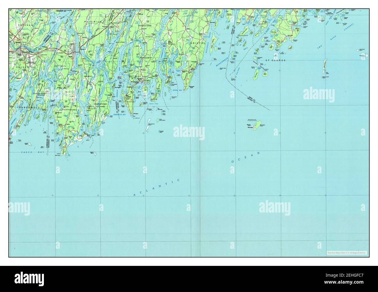 Bath, Maine, map 1985, 1100000, United States of America by Timeless