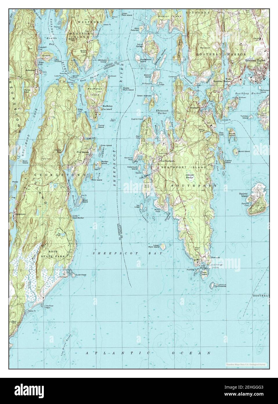 Boothbay Harbor, Maine, map 1997, 124000, United States of America by