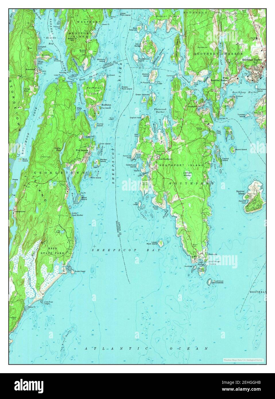 Boothbay Harbor, Maine, map 1970, 124000, United States of America by
