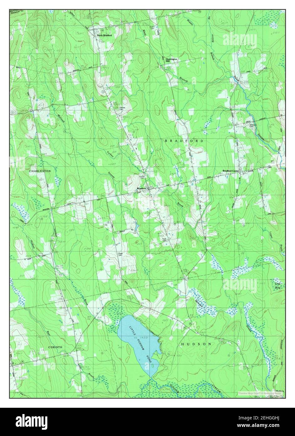 Bradford, Maine, map 1983, 124000, United States of America by