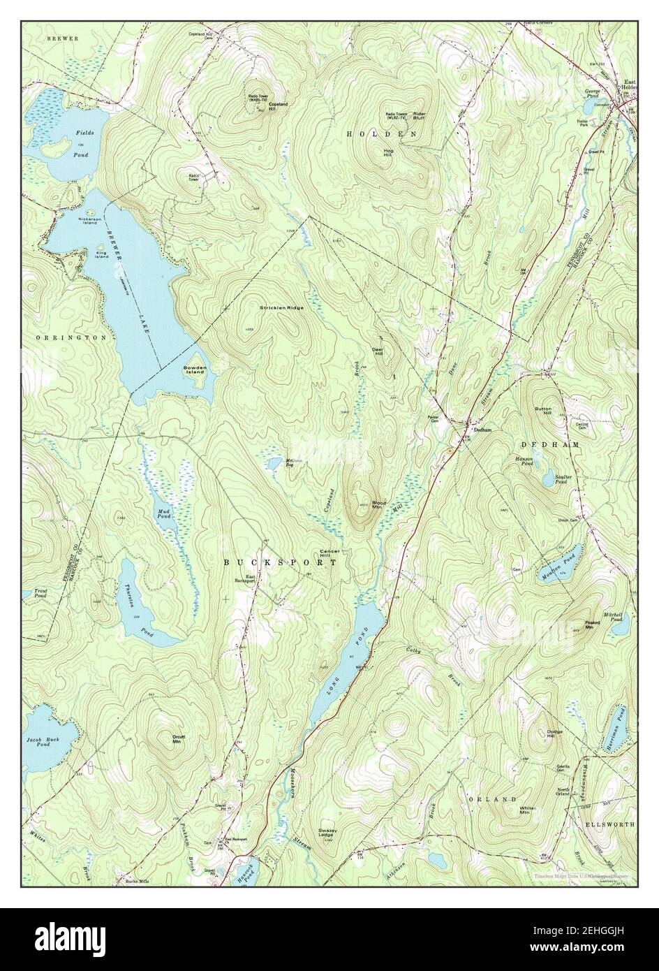 Brewer maine map hires stock photography and images Alamy