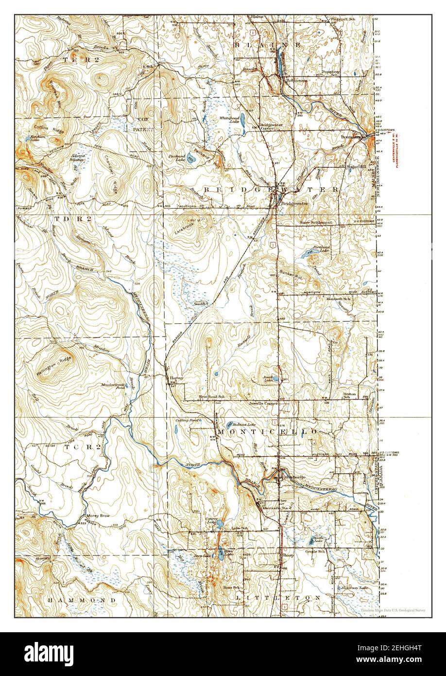 Bridgewater, Maine, map 1938, 162500, United States of America by