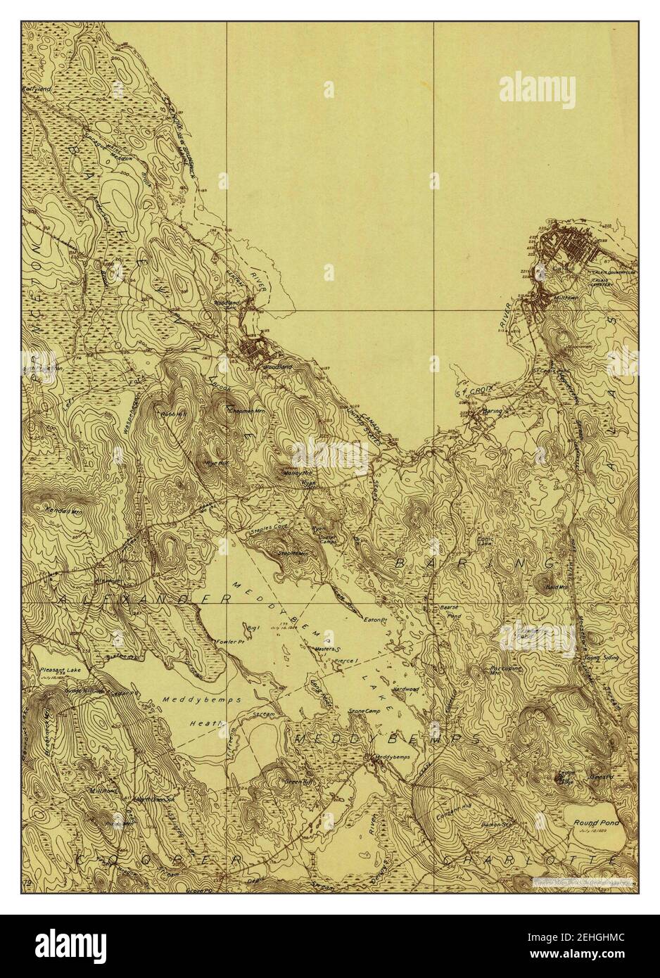 Calais, Maine, map 1929, 1:48000, United States of America by Timeless Maps, data U.S. Geological Survey Stock Photo