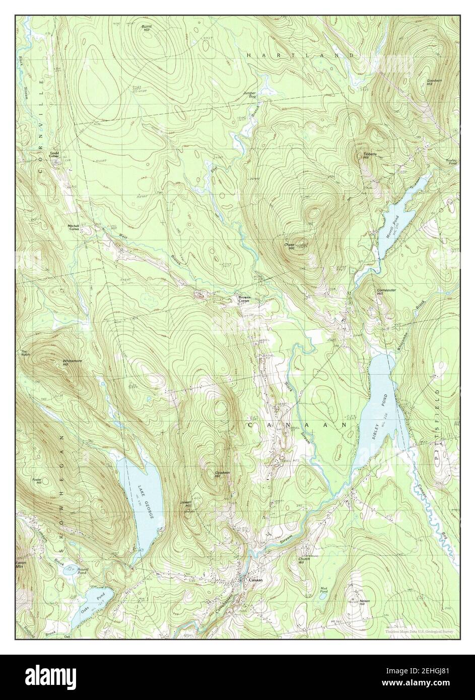 Canaan, Maine, map 1989, 124000, United States of America by Timeless Maps, data U.S