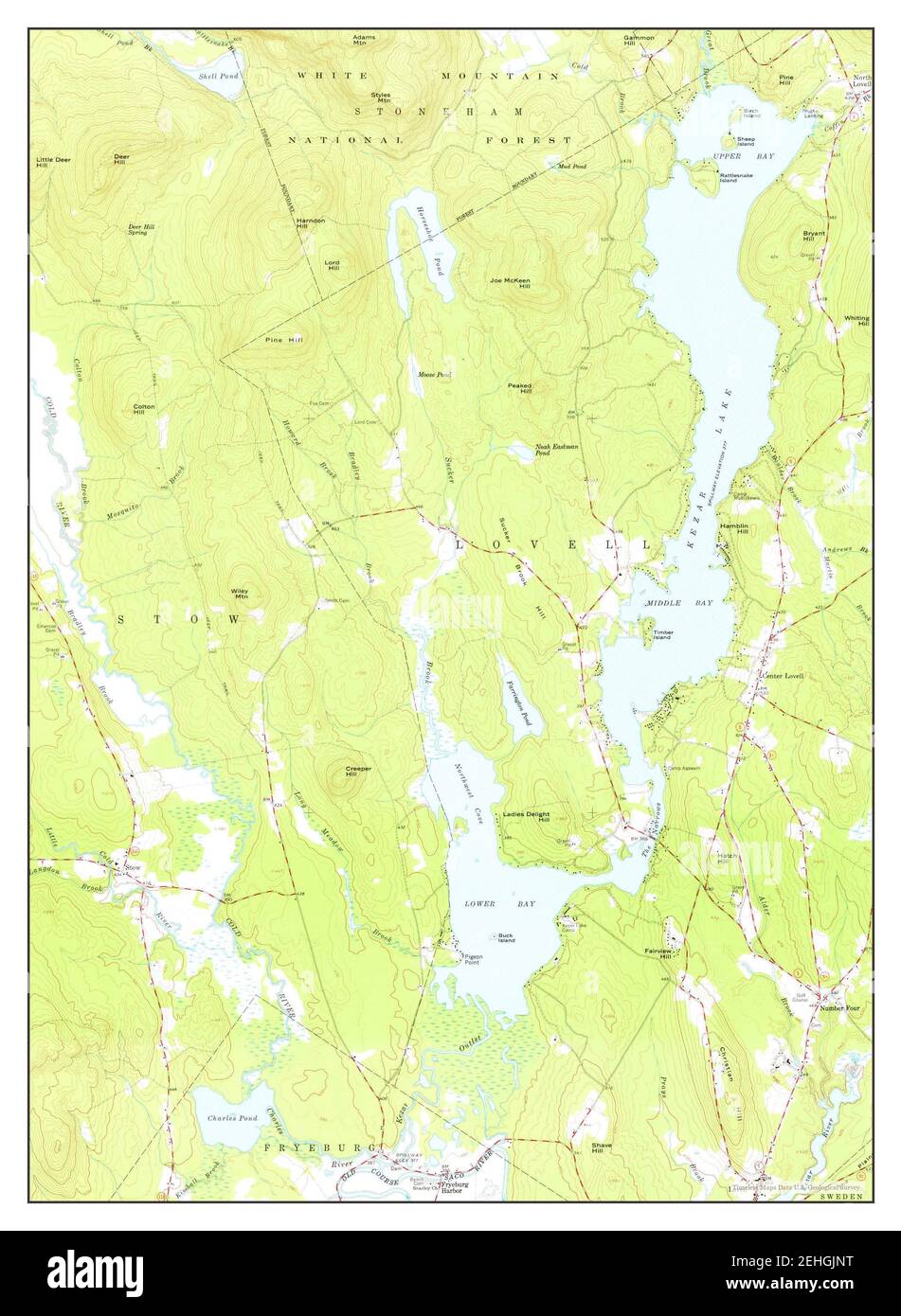 Center Lovell, Maine, map 1963, 124000, United States of America by