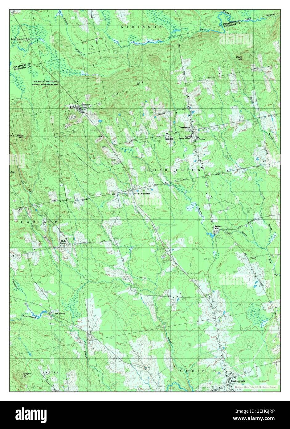 Charleston, Maine, map 1983, 124000, United States of America by