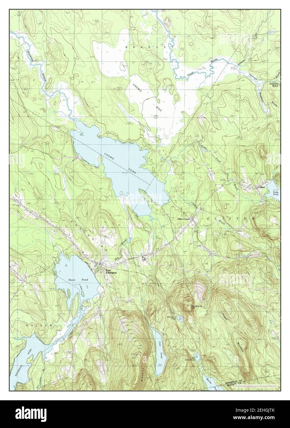 Chemo Pond Maine Map 1988 124000 United States Of America By