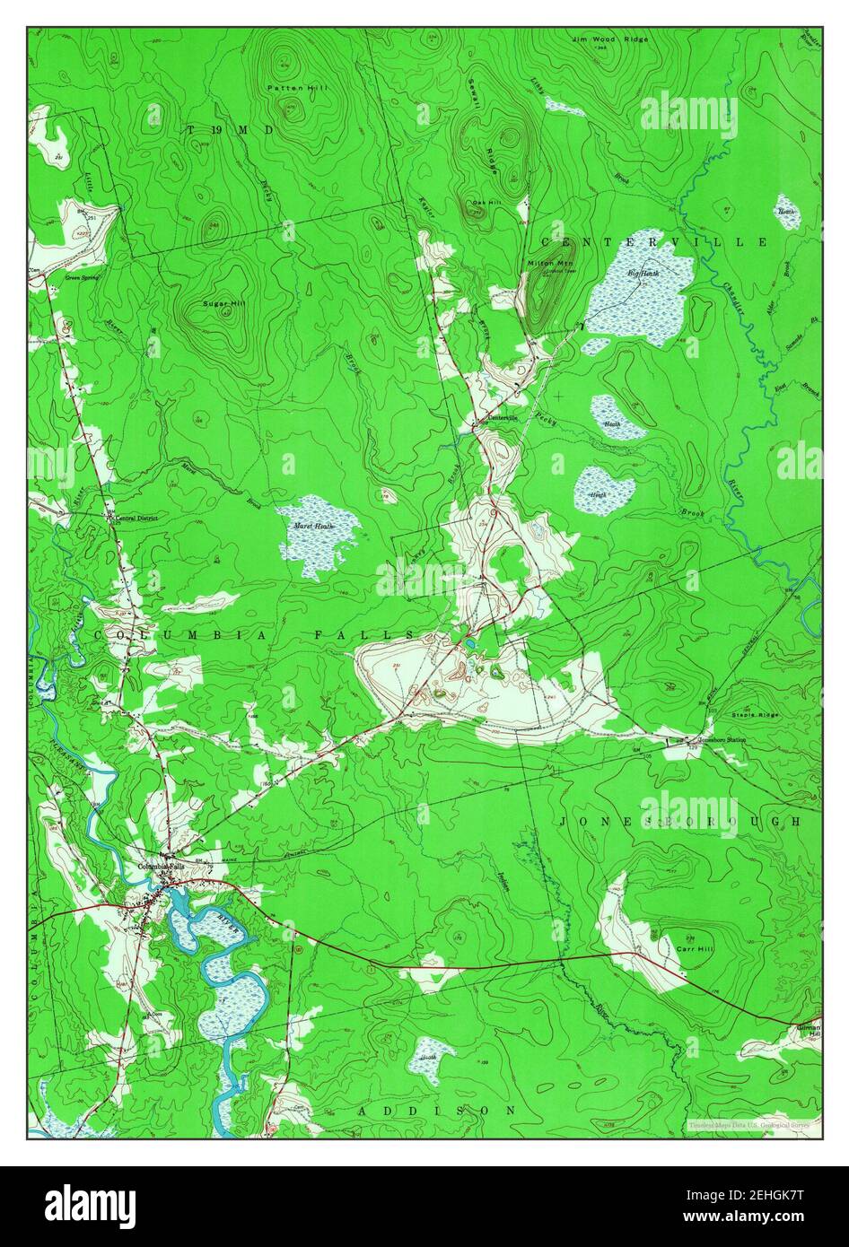 Columbia falls maine map hires stock photography and images Alamy