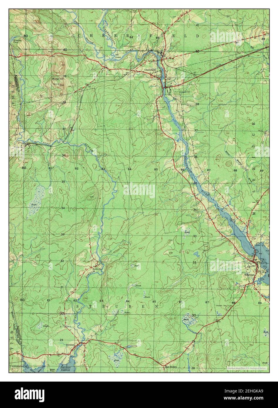 Cherryfield maine map hires stock photography and images Alamy