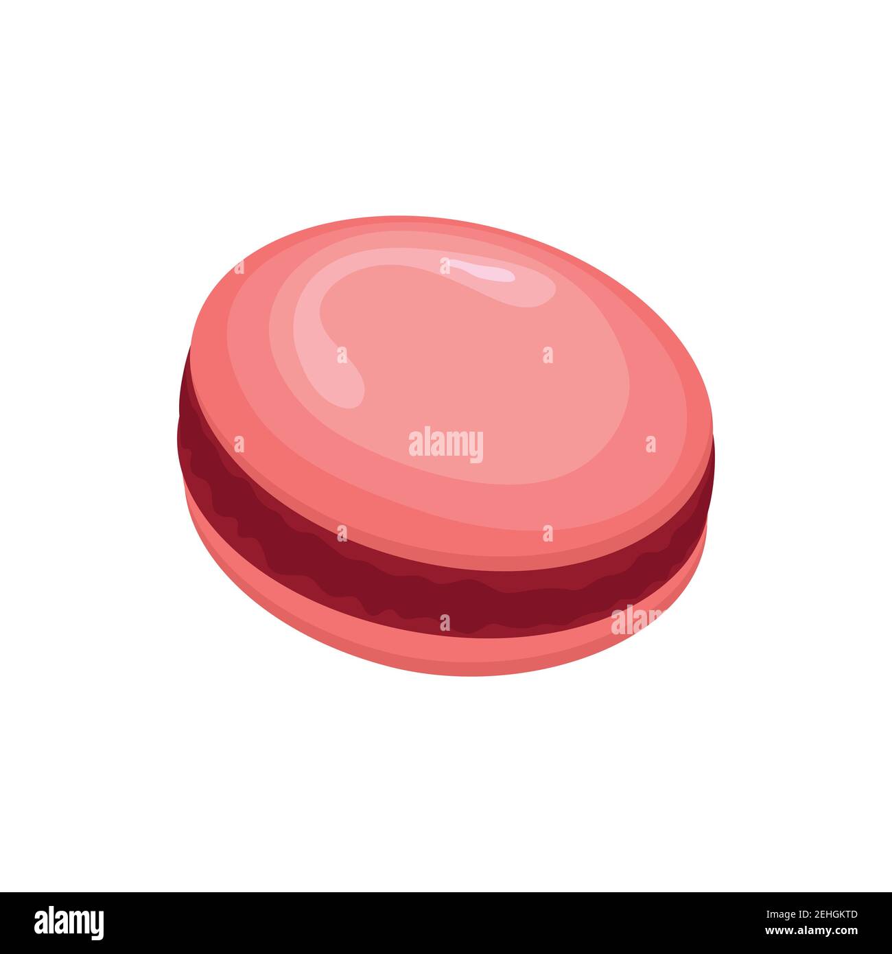 Macaroon. Vector illustration on white isolated background. Stock Vector