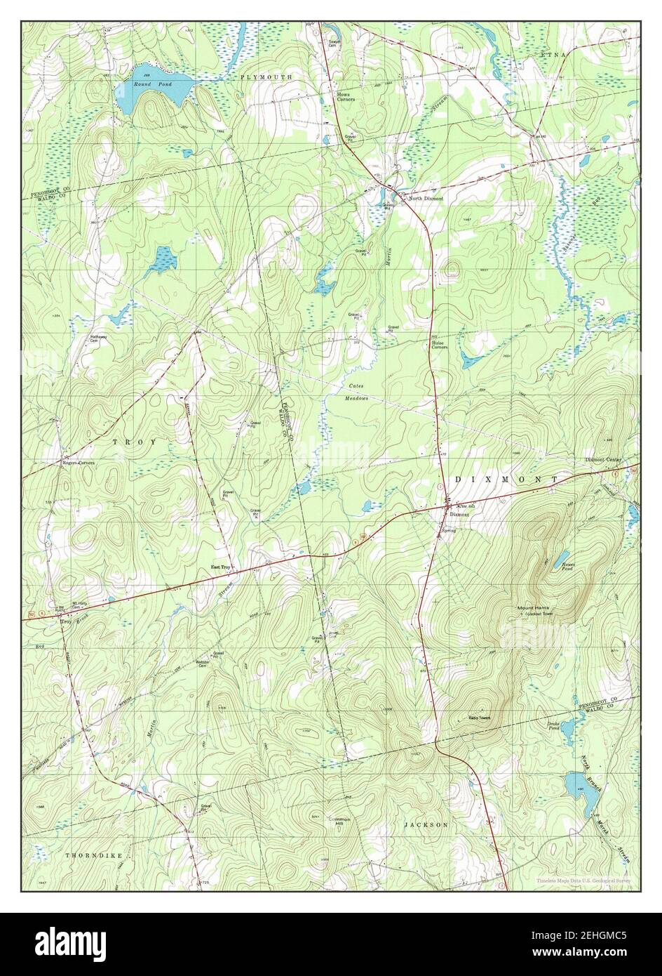 Dixmont, Maine, map 1982, 124000, United States of America by Timeless