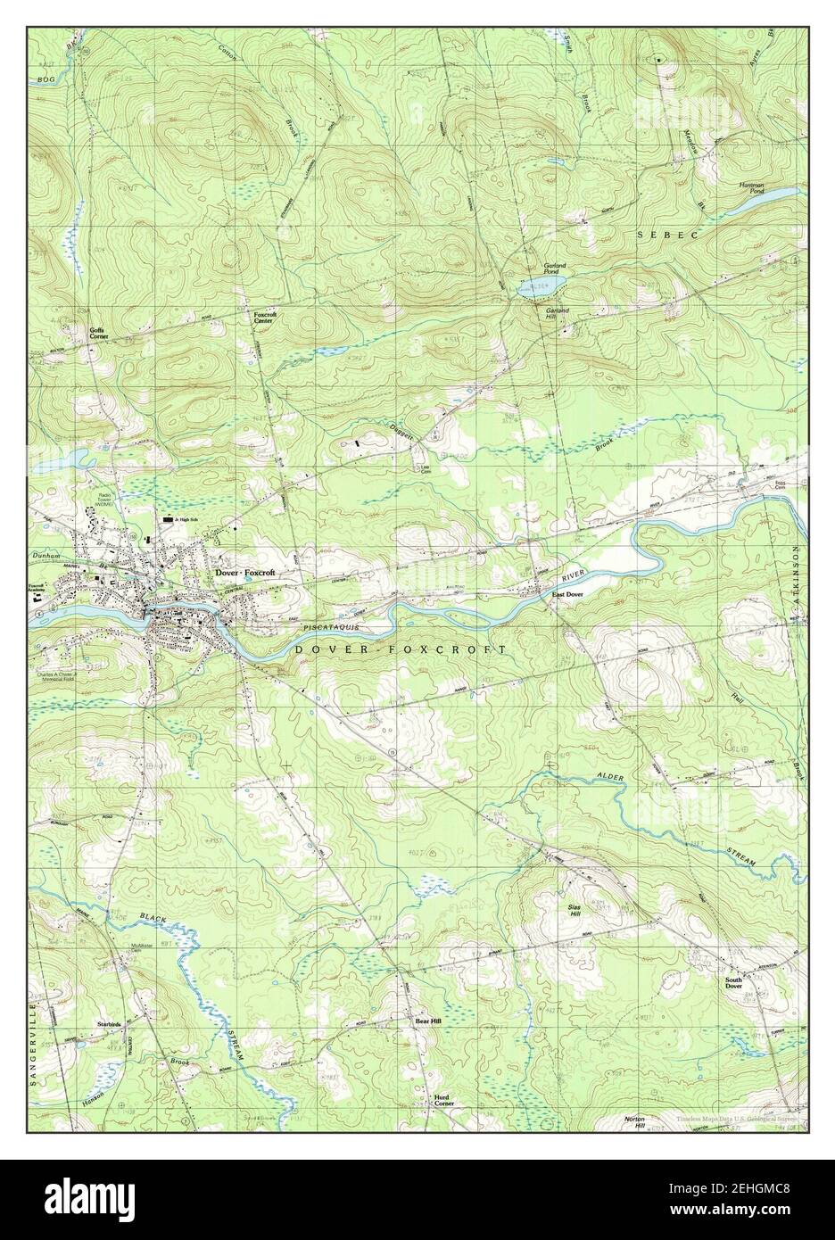 DoverFoxcroft, Maine, map 1983, 124000, United States of America by