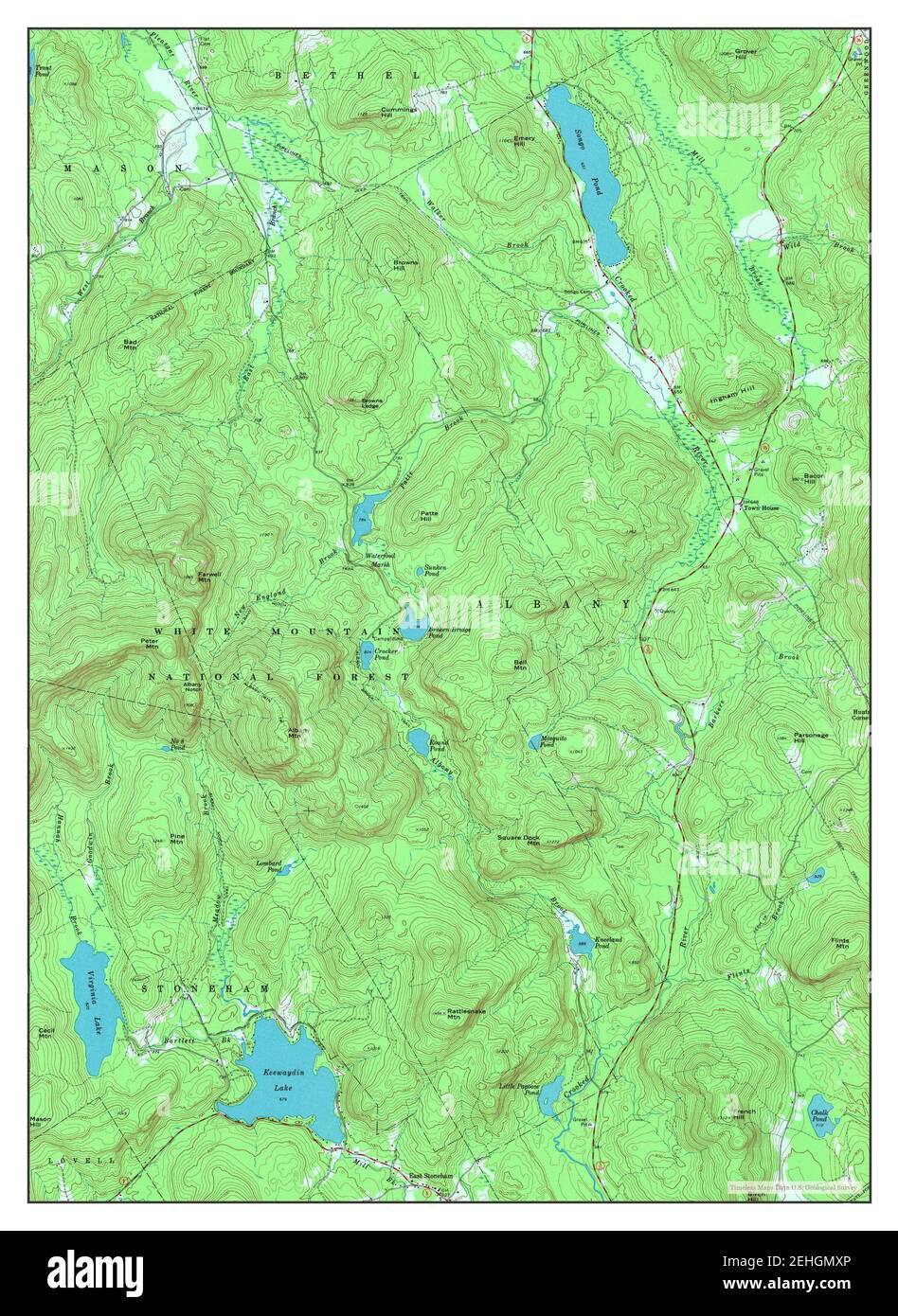 East Stoneham, Maine, map 1970, 1:24000, United States of America by Timeless Maps, data U.S. Geological Survey Stock Photo