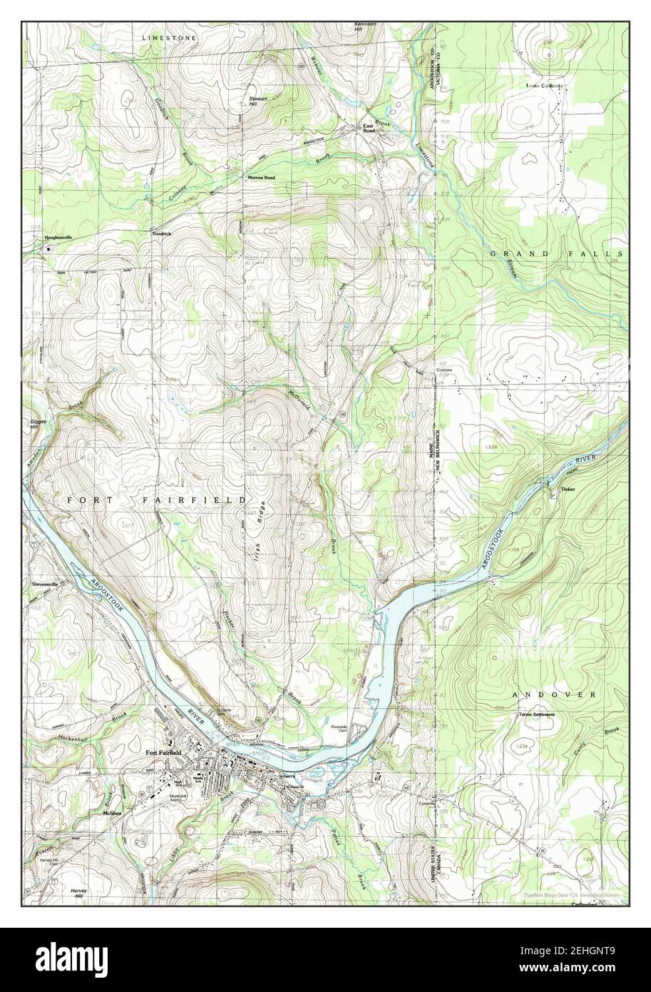 Fort Fairfield, Maine, map 1984, 124000, United States of America by