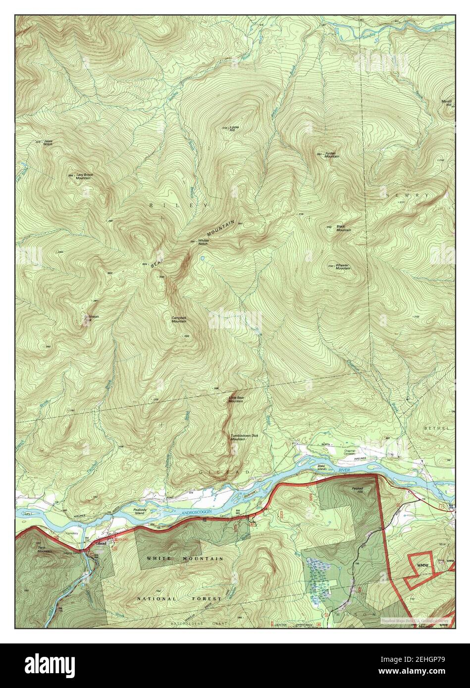 Gilead, Maine, map 1995, 124000, United States of America by Timeless