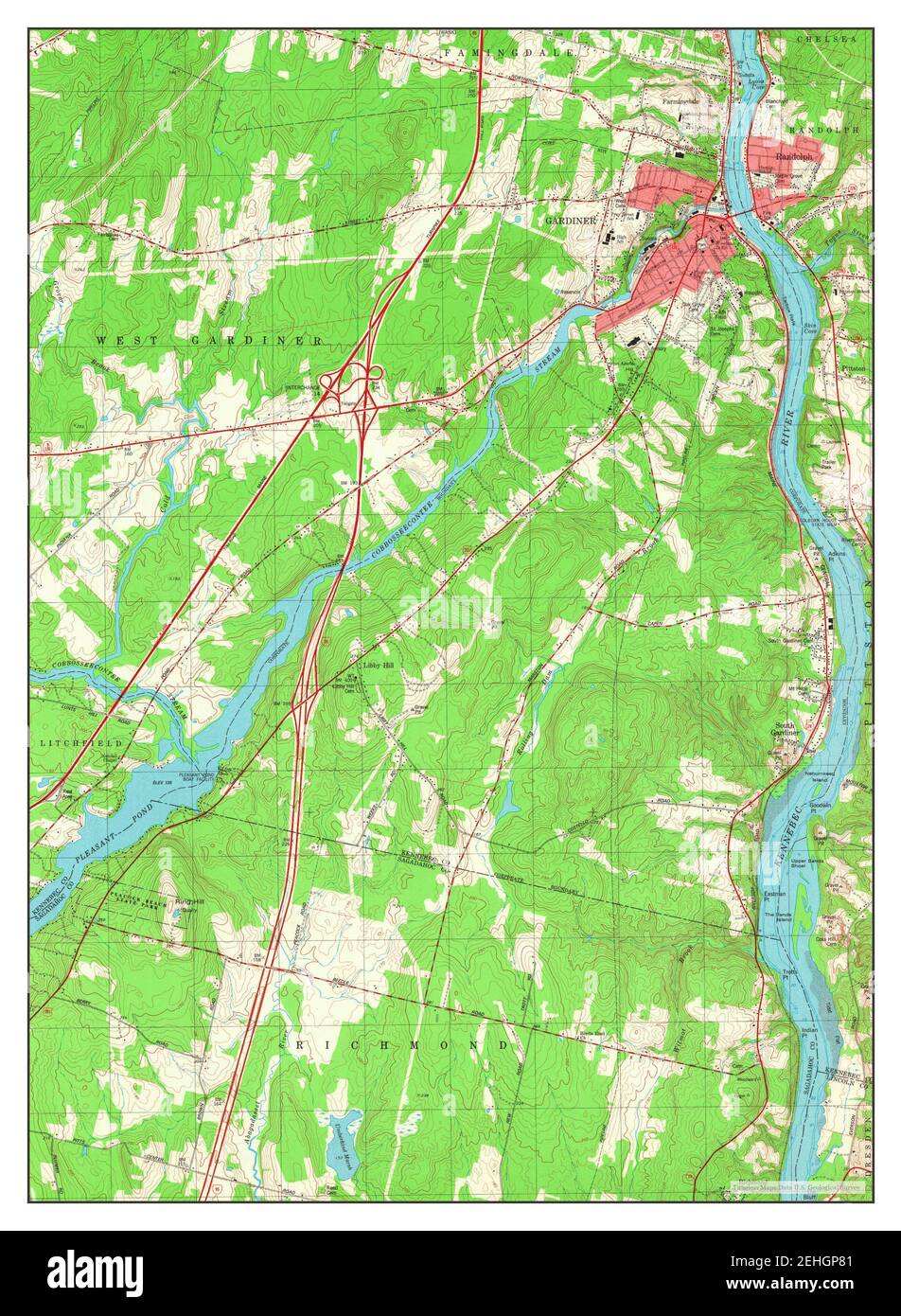 Gardiner, Maine, map 1980, 124000, United States of America by